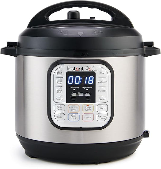 Instant Pot Duo 7-in-1 Electric Pressure Cooker, Slow Cooker, Rice, Steamer, Sauté, Yogurt Maker, Warmer & Sterilizer, Includes App With Over 800 Recipes, Stainless Steel, 6 Quart